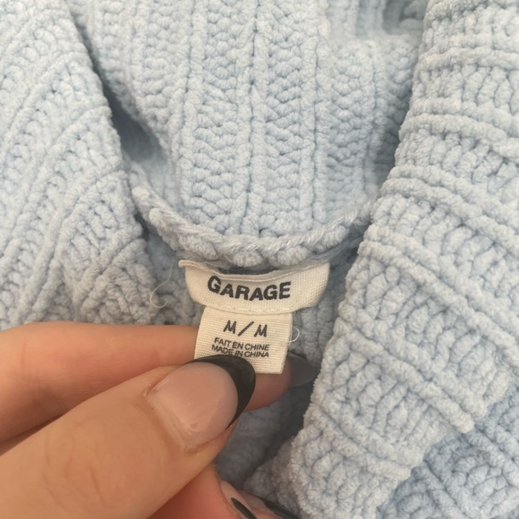 Baby blue chunky knit cropped turtleneck sweater🦋 - Picture 2 of 5